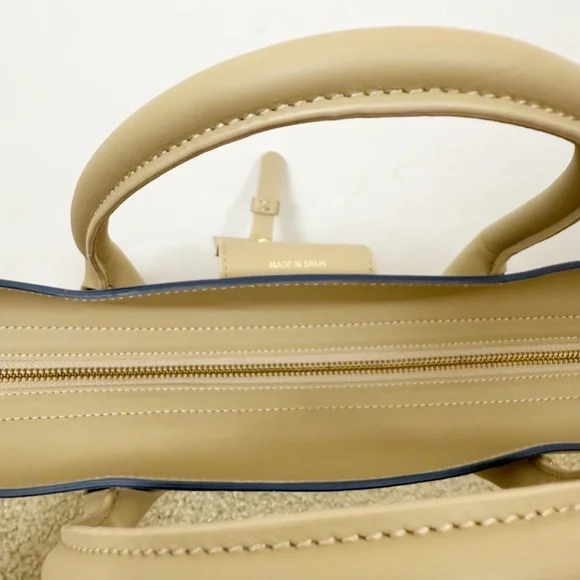 PARIS 64 LUMIERE Tan Leather Tote Bag, with Top Handle And Crossbody Strap..EUC - Picture 9 of 11